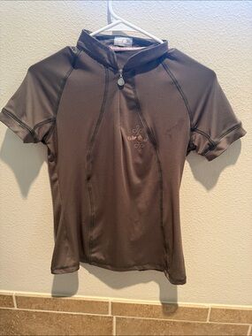 Girls' Short Sleeve Riding Shirt — Dark Brown